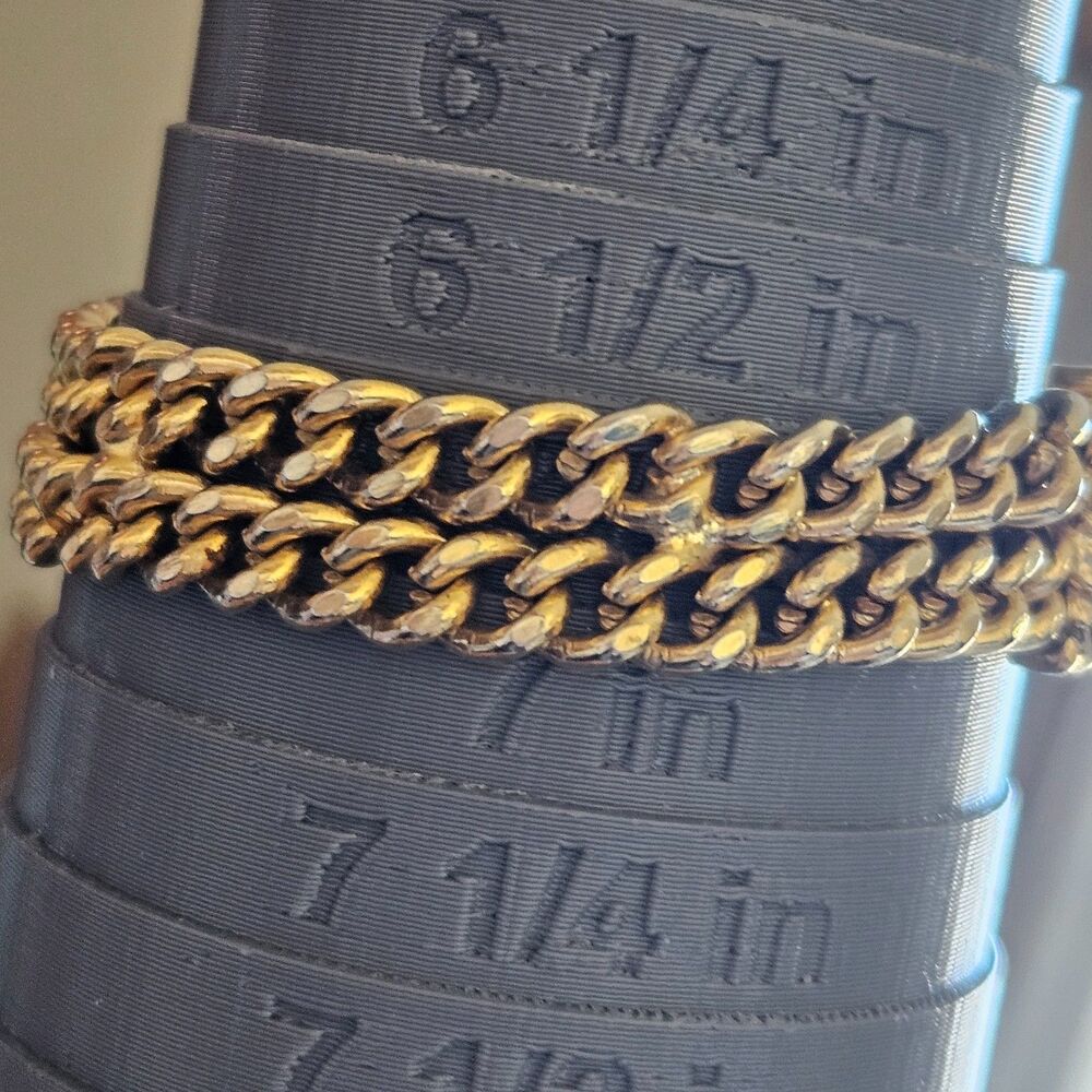 Vintage Goldette NY Gold Tone bracelet 6.75” Chunky Chain Layered - Picture 16 of 16